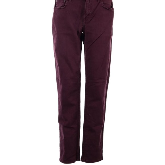 Gap Jeans Maroon Purple Straight Leg Cut Mid Rise Waist Sz 26 #155 - Picture 2 of 4